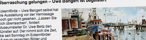 Ausstellung der Bilder von Uwe Bangert im Museum Eckernförde