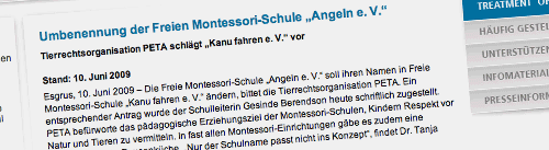montessori Peta fordert: Umbennung von Angeln